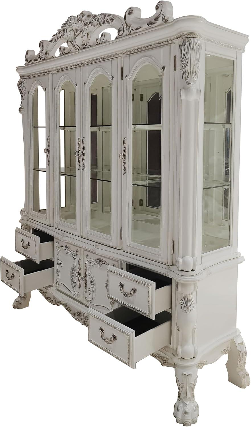 75" Dresden Hutch Tops Bone White Finish - Acme Furniture