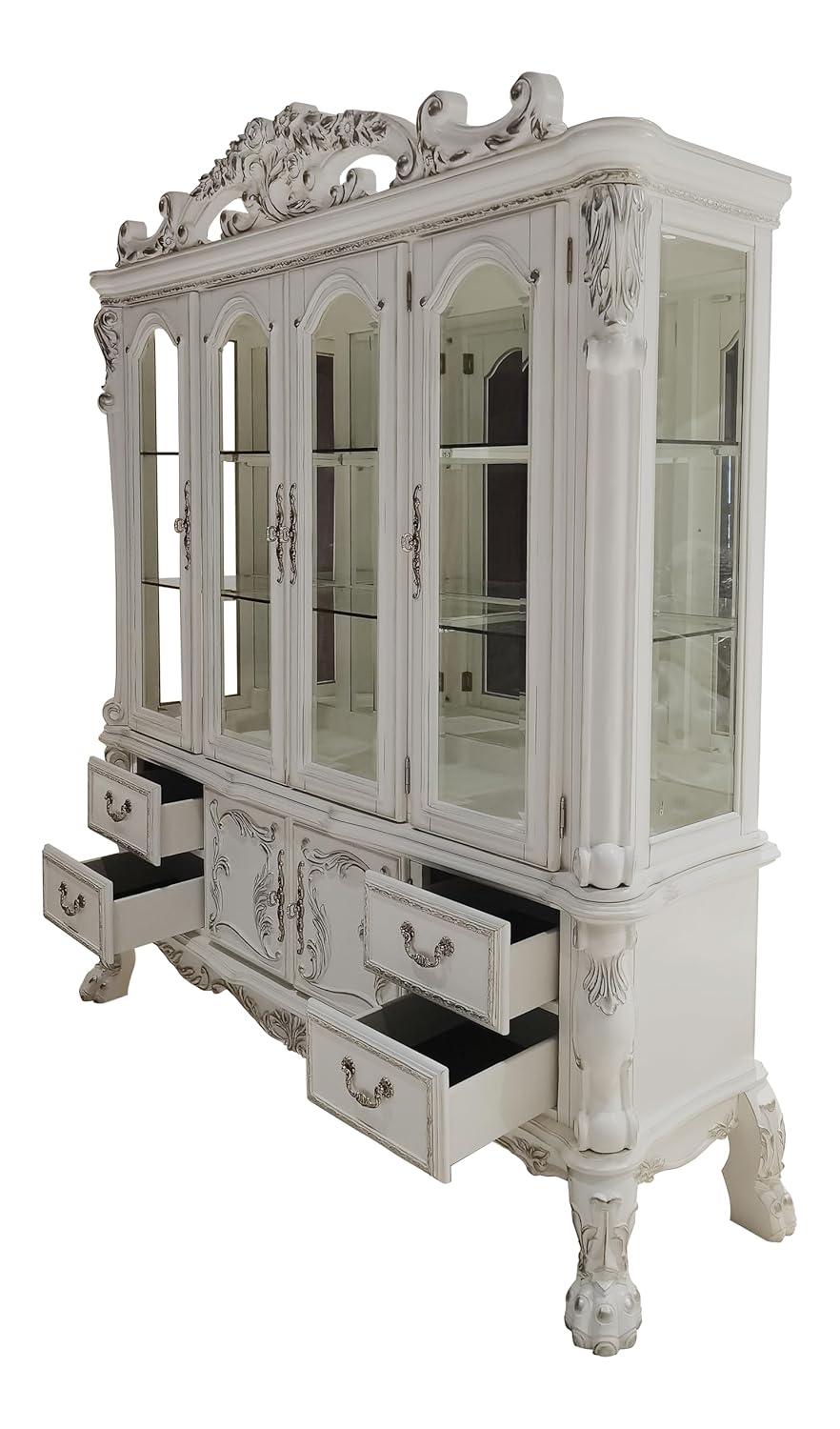 75" Dresden Hutch Tops Bone White Finish - Acme Furniture