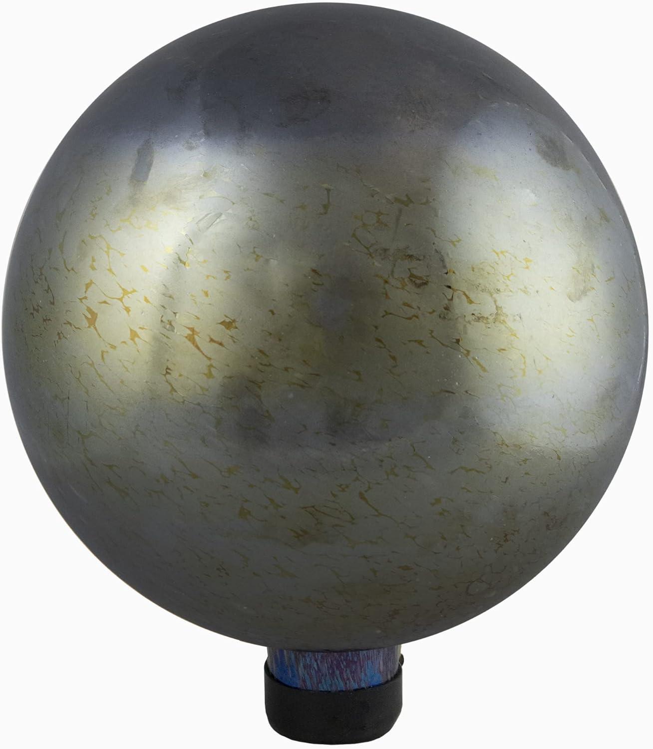 10" Gold and Silver Metallic Mirrored Glass Outdoor Garden Gazing Ball