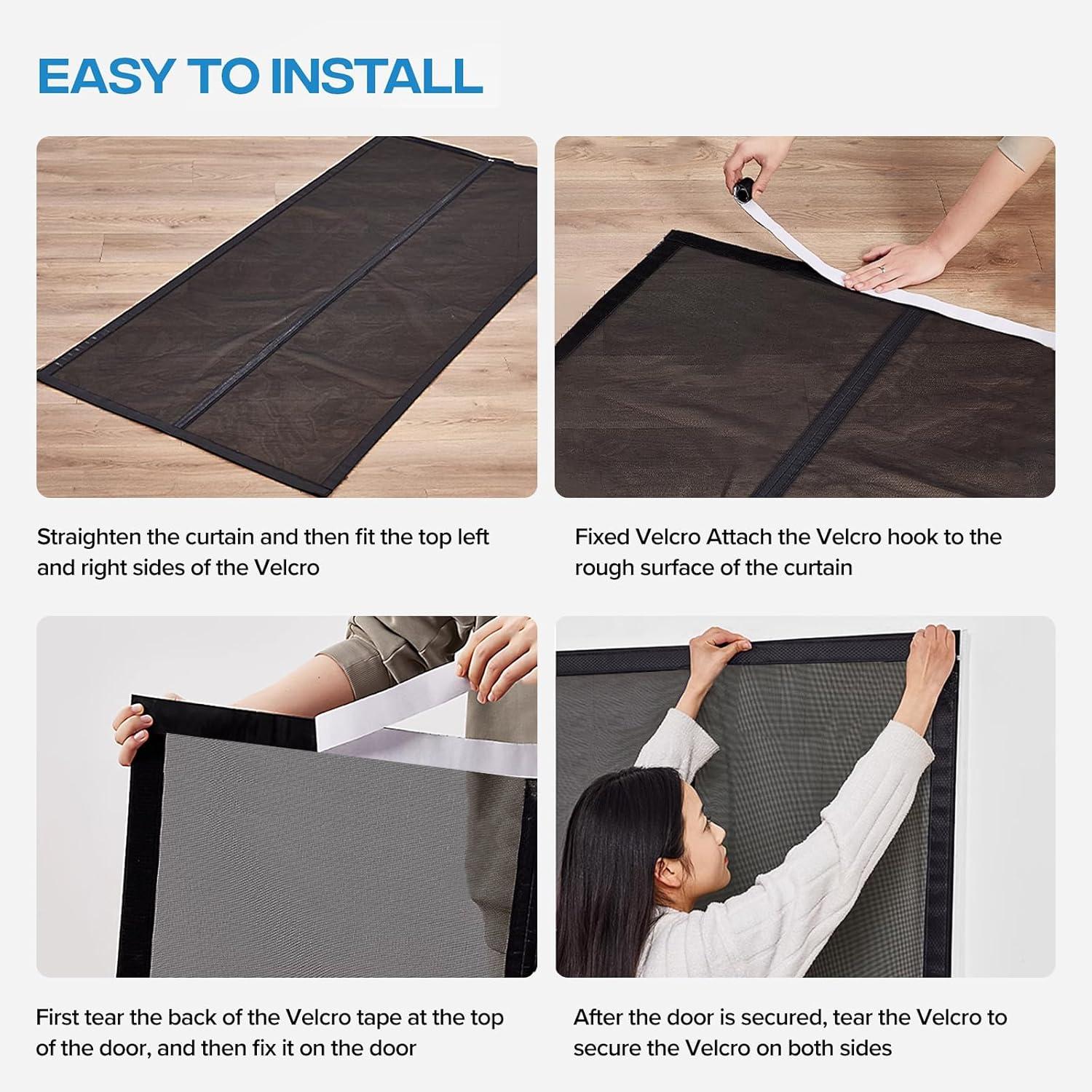 Magnetic Screen Door with Upgraded PET Material Mesh- Easy Installation, Tear-Resistant, Pet and Kid Friendly Screen 38"X84" Fit Door Size 36"X82"