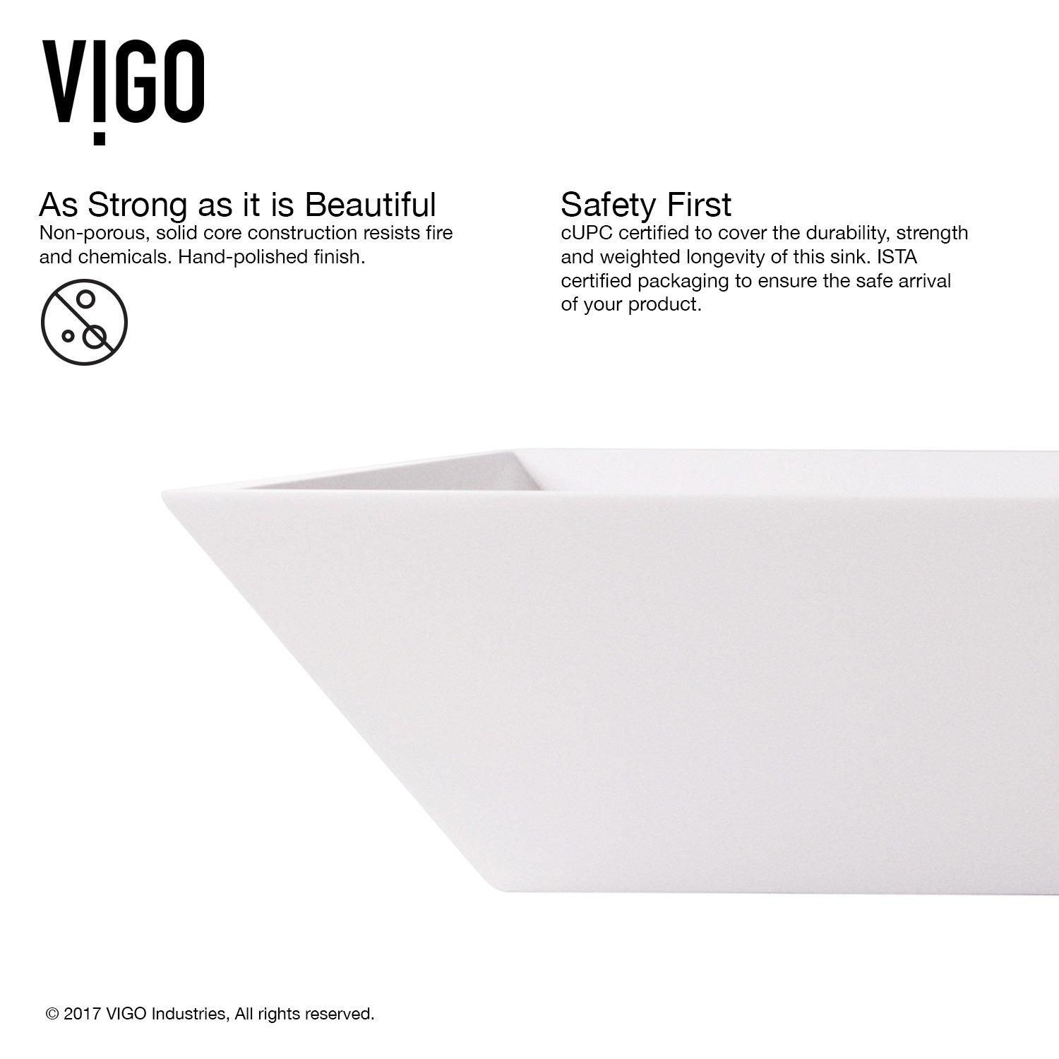 Vinca 18" L x 14" W x 5" H Matte White Handmade Rectangular Vessel Bathroom Sink