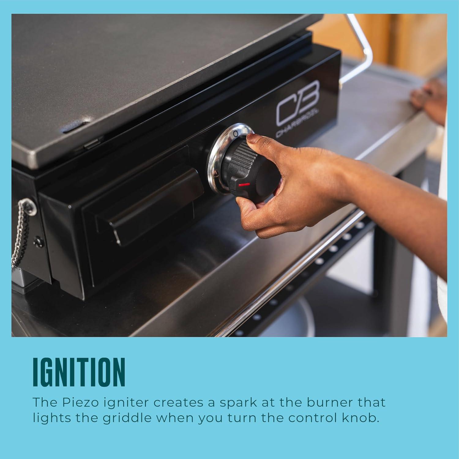 Charbroil Performance Series 17" Portable Flat Top Gas Griddle, Black