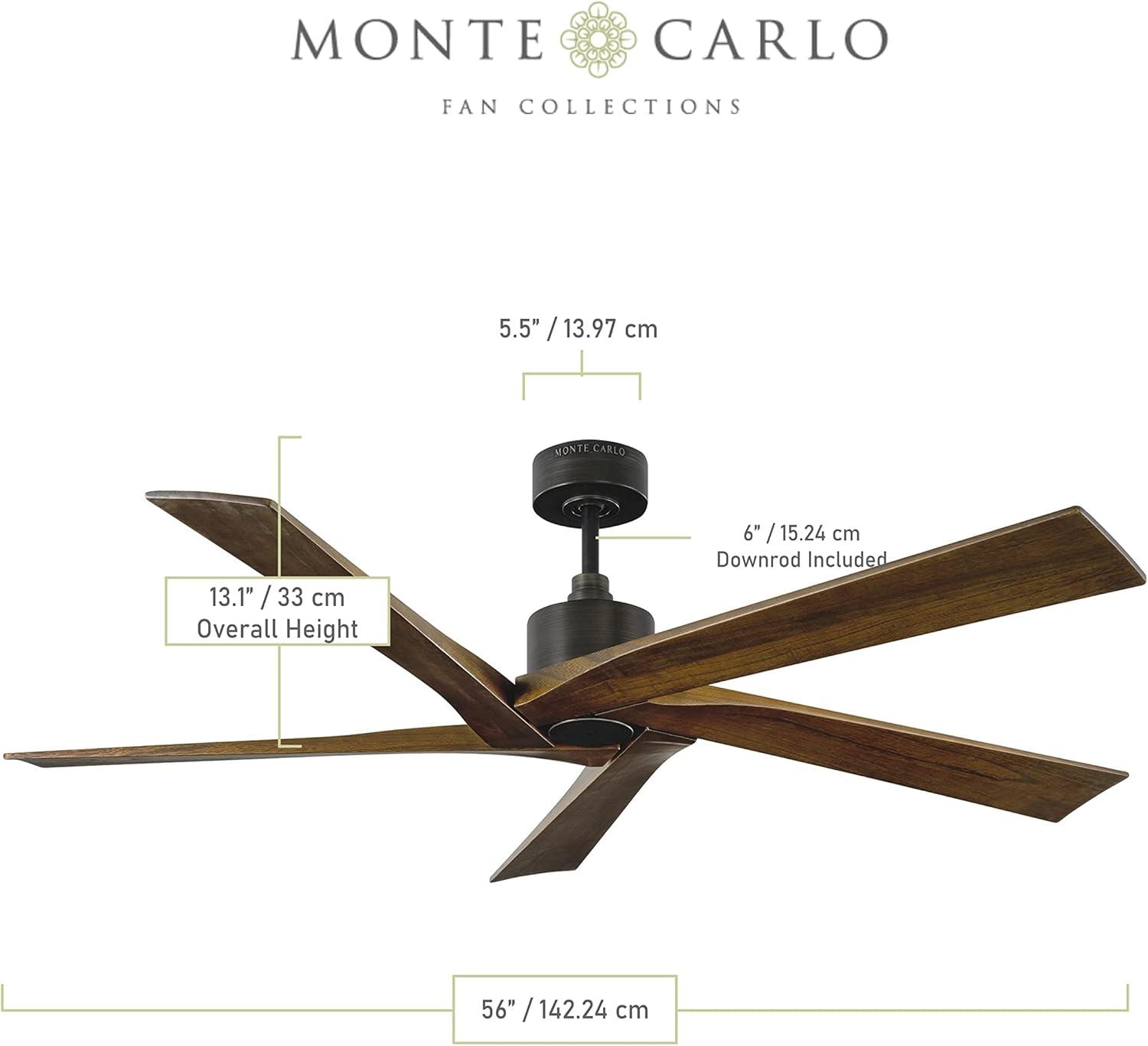 Monte Carlo 5Aspr56 Aspen 56" 5 Blade Indoor Ceiling Fan - Grey