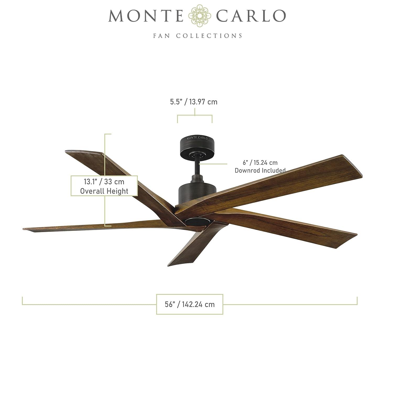 Monte Carlo 5Aspr56 Aspen 56" 5 Blade Indoor Ceiling Fan - Grey
