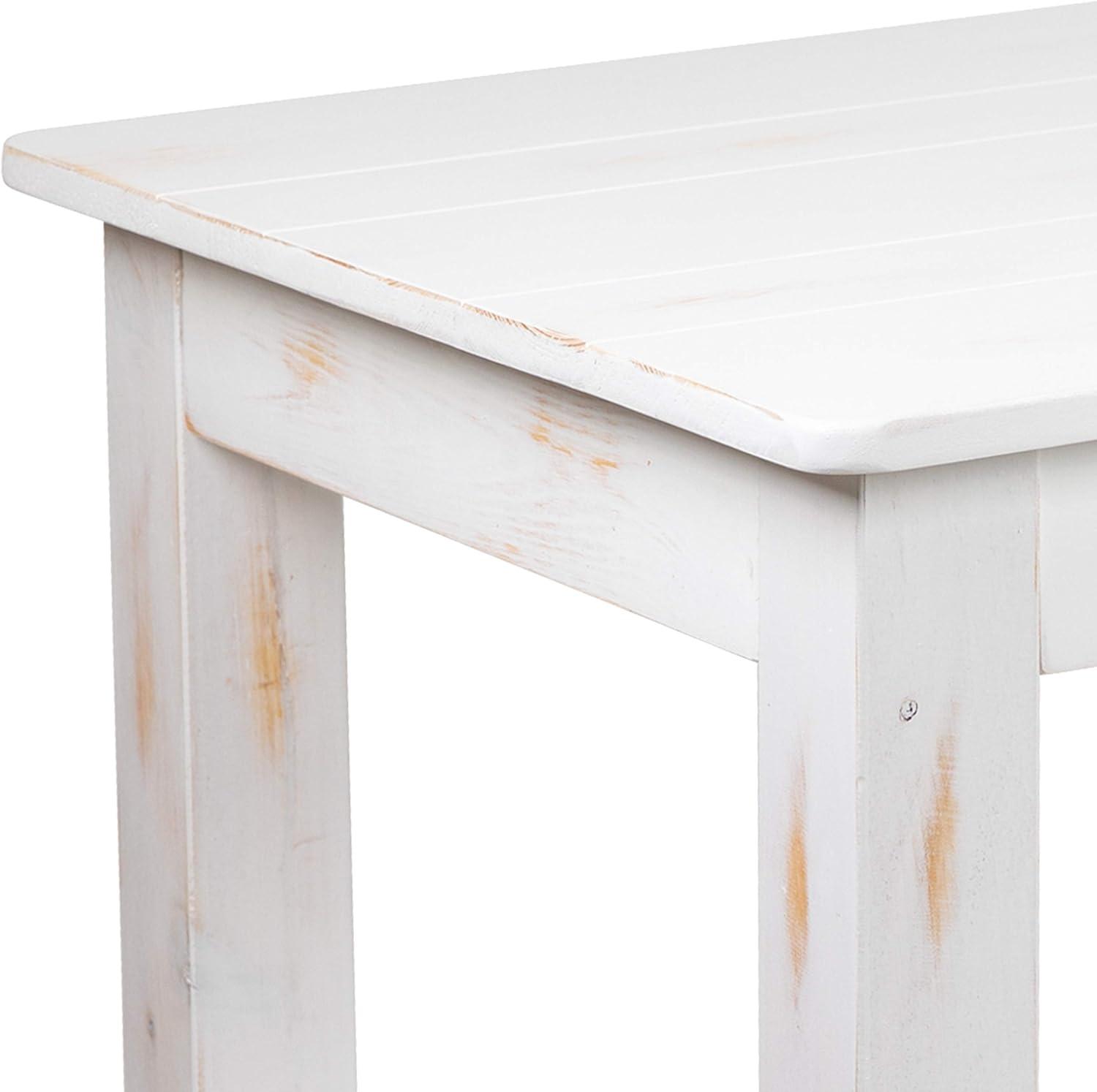 Flash Furniture HERCULES Series 46" x 30" Rectangular Antique Rustic White Solid Pine Farm Dining Table