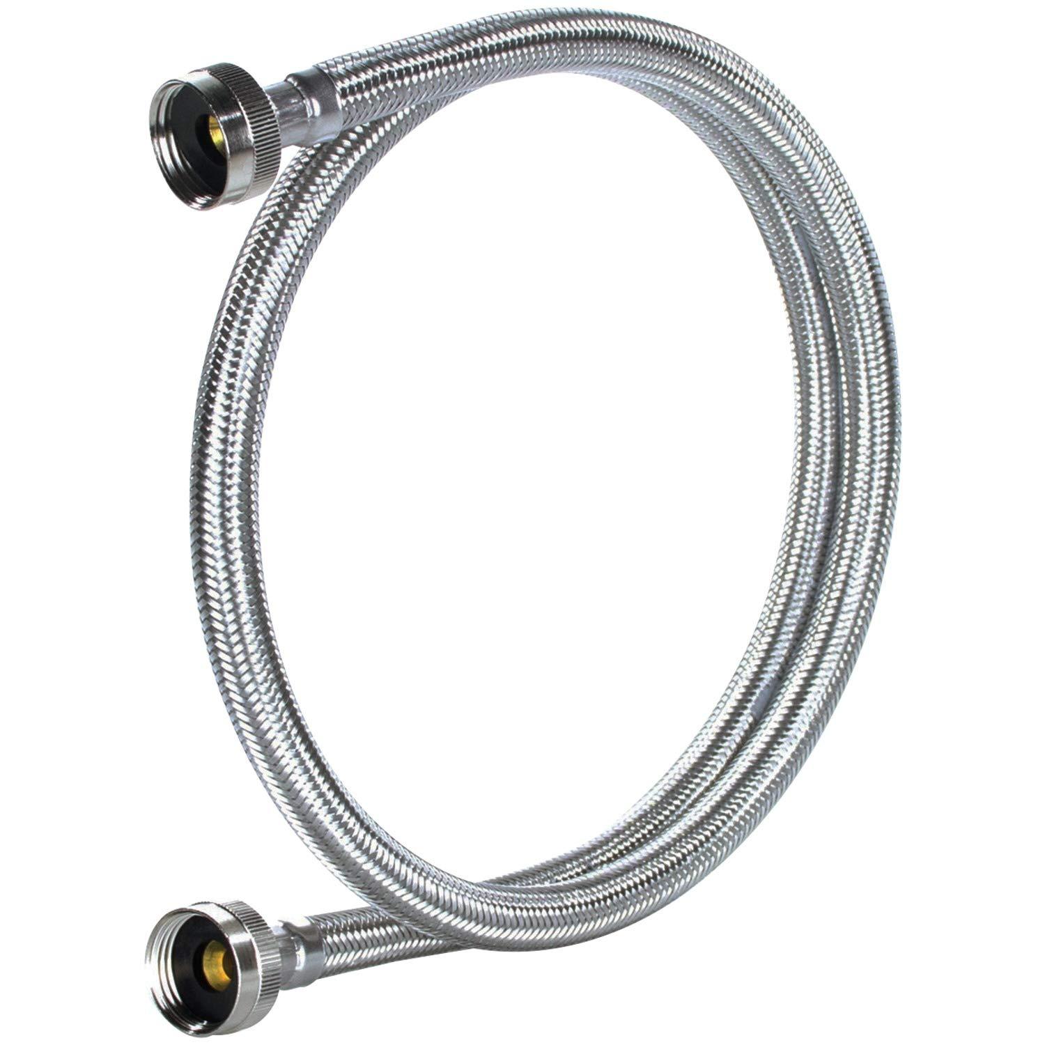 Supco ?" X 6' Stainless Steel Inlet Hose for Washers, 3806FFSS