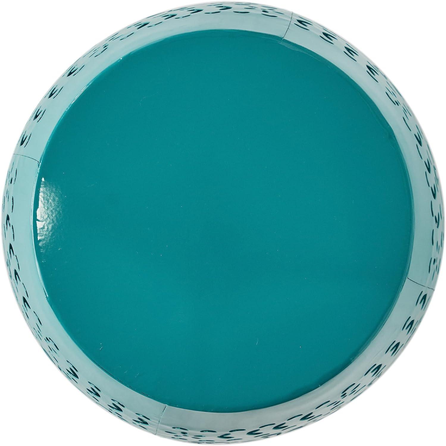 Teal 12" Iron Lace-Cut Outdoor Side Table