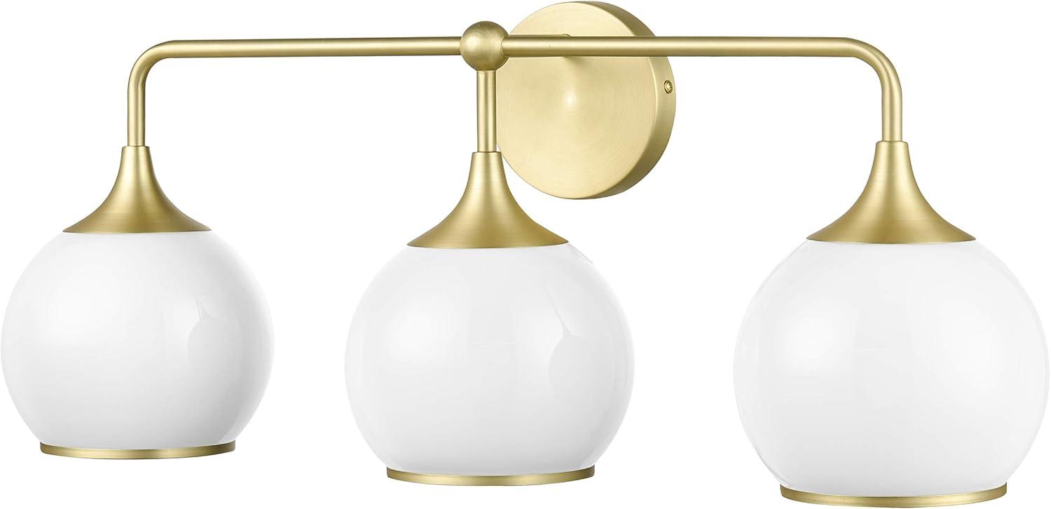 Light Society Lia 3-Light Vanity Light, Brushed Brass/Opal