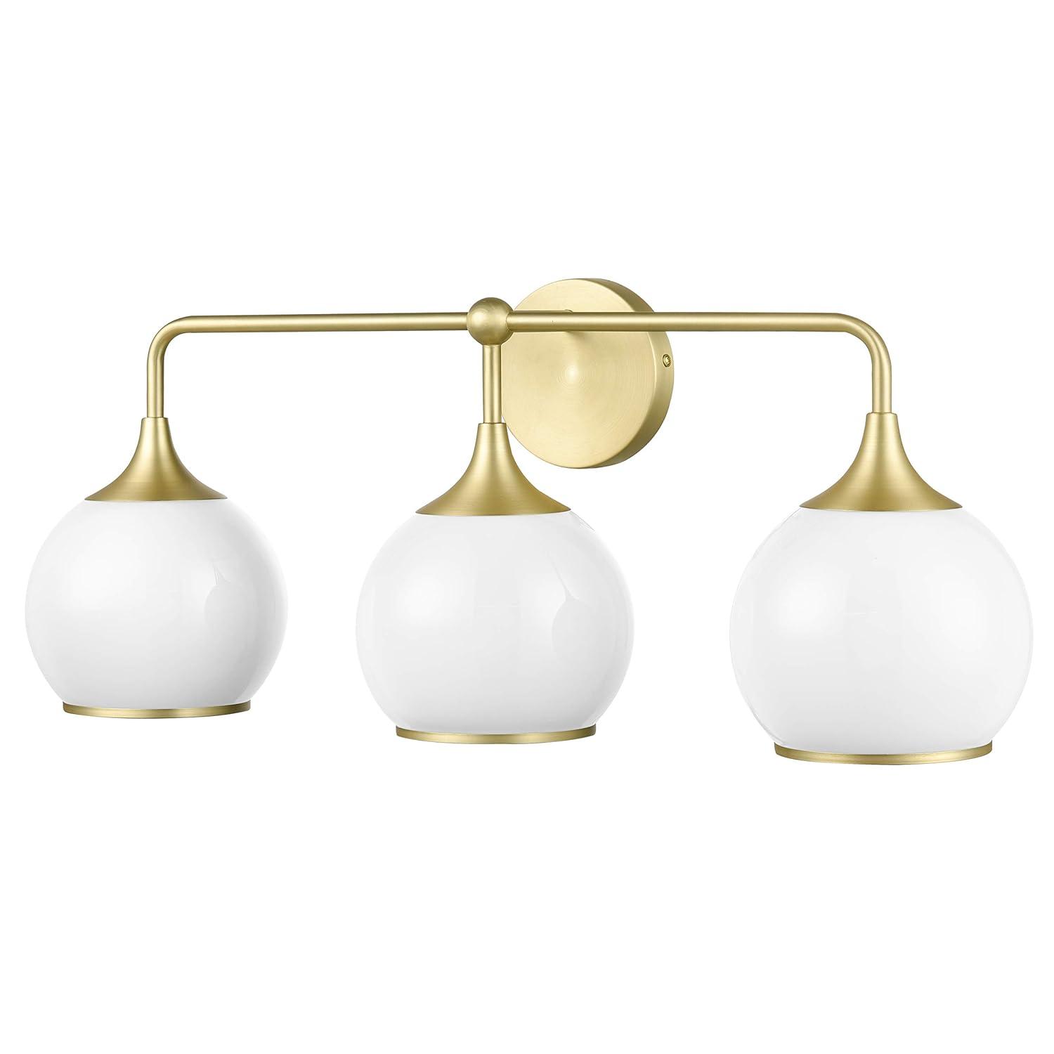 Light Society Lia 3-Light Vanity Light, Brushed Brass/Opal