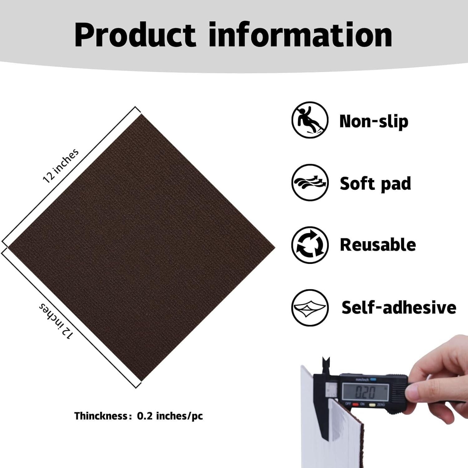 Self Adhesive Carpet Tiles,Non-Slip Peel and Stick Squares Splicing Puzzle Carpet Floor Tile,DIY Off White Easy Install 10 Pcs Floor Tiles 12" x 12"