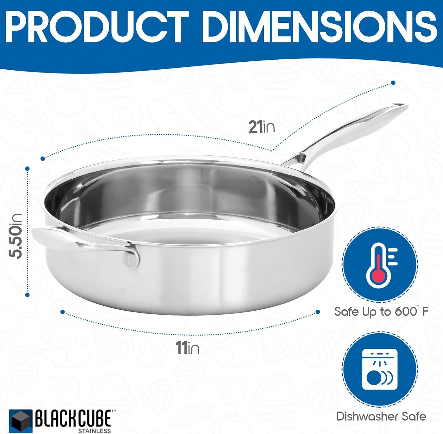 Frieling 4.5 Quarts Non-Stick Stainless Steel Saute Pan with Lid