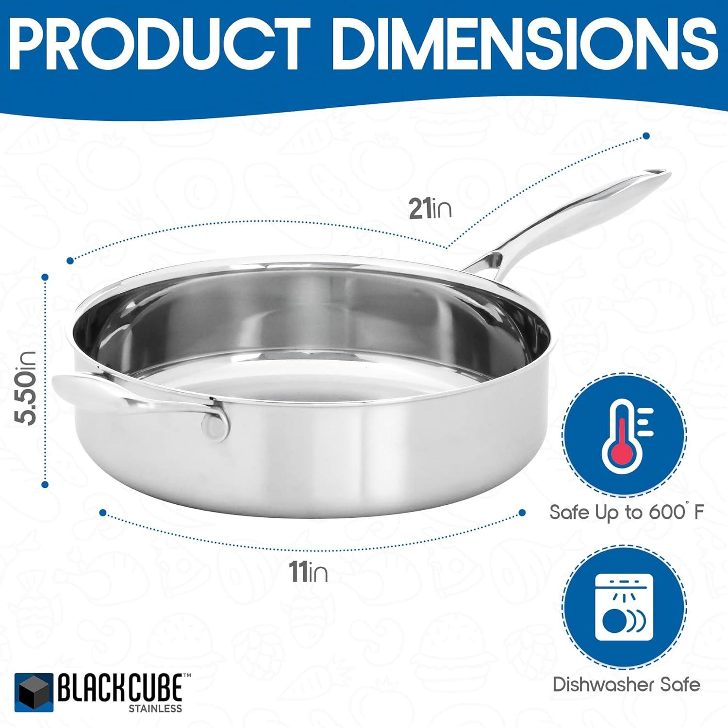 Frieling 4.5 Quarts Non-Stick Stainless Steel Saute Pan with Lid
