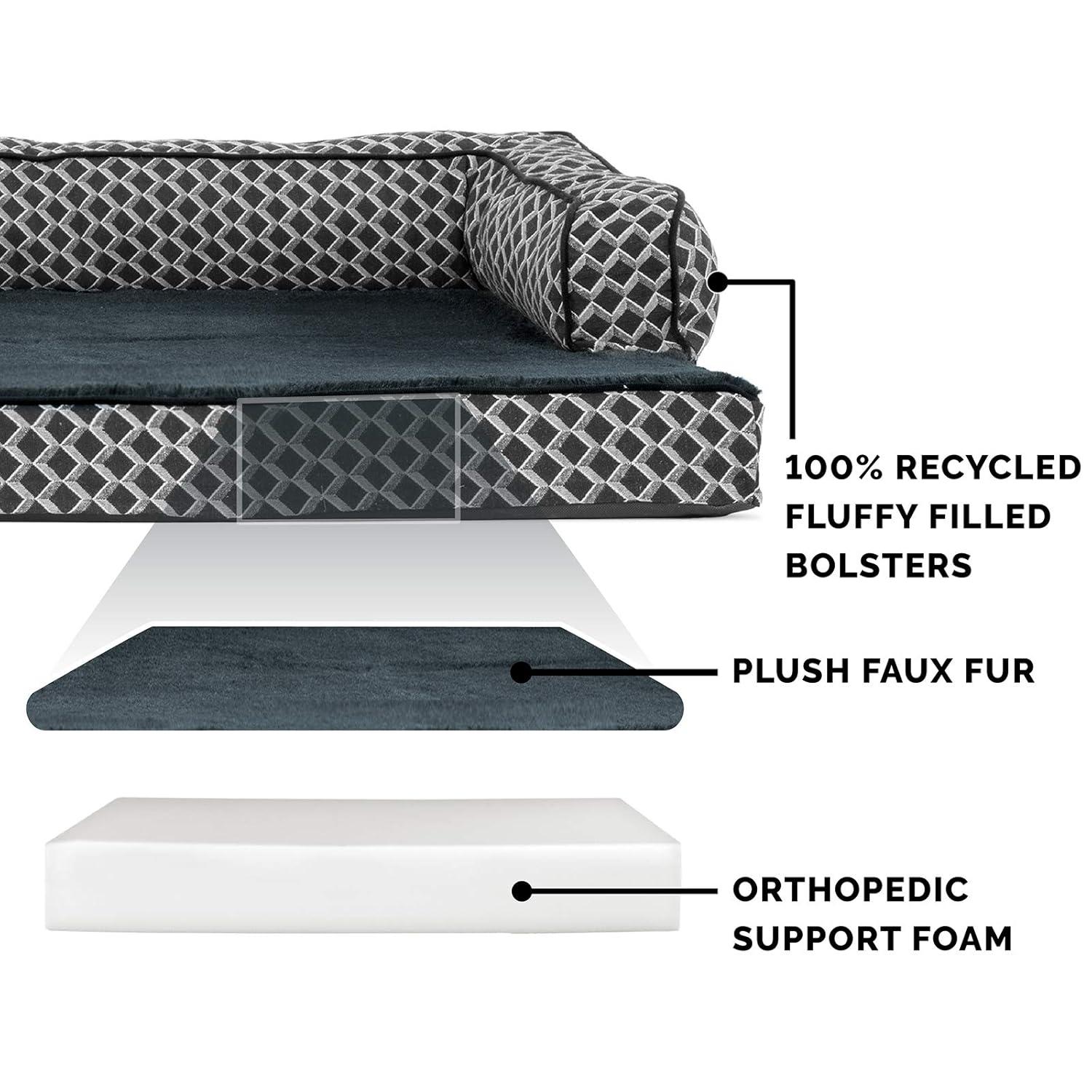 FurHaven Plush & Diamond Décor Comfy Couch Pet Bed