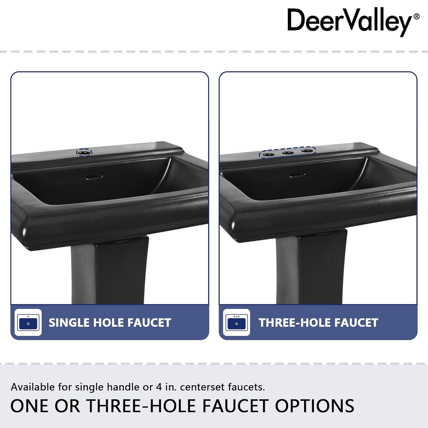 Apex 34" Tall Rectangular Vitreous China Pedestal Bathroom Sink with Overflow