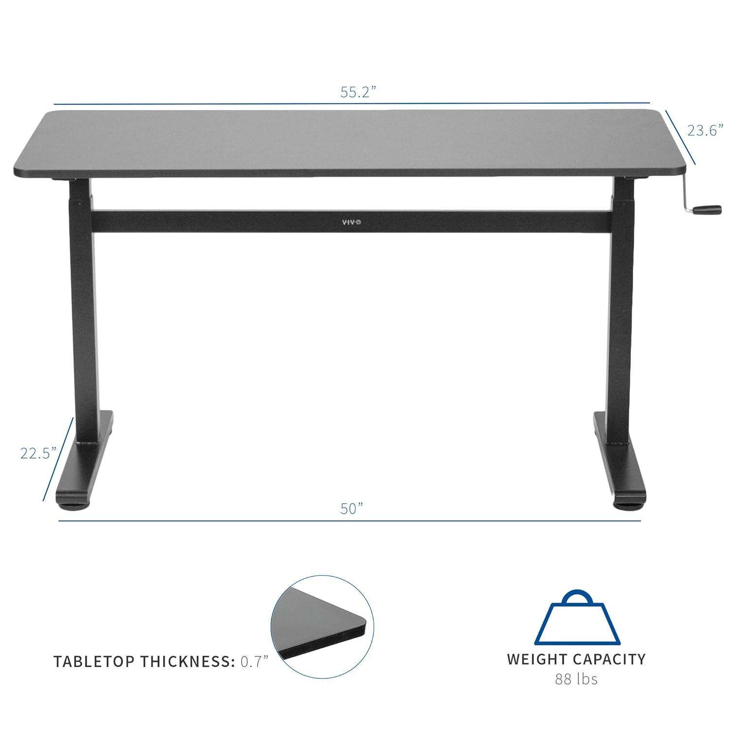 Vivo 55" x 24" Crank Height Adjustable Desk