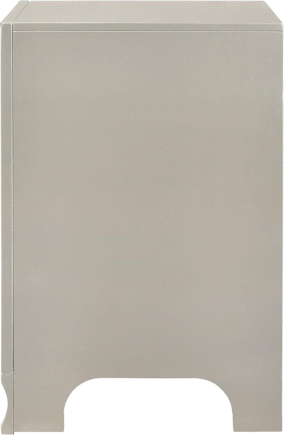 Salford 2-drawer Nightstand Metallic Sterling