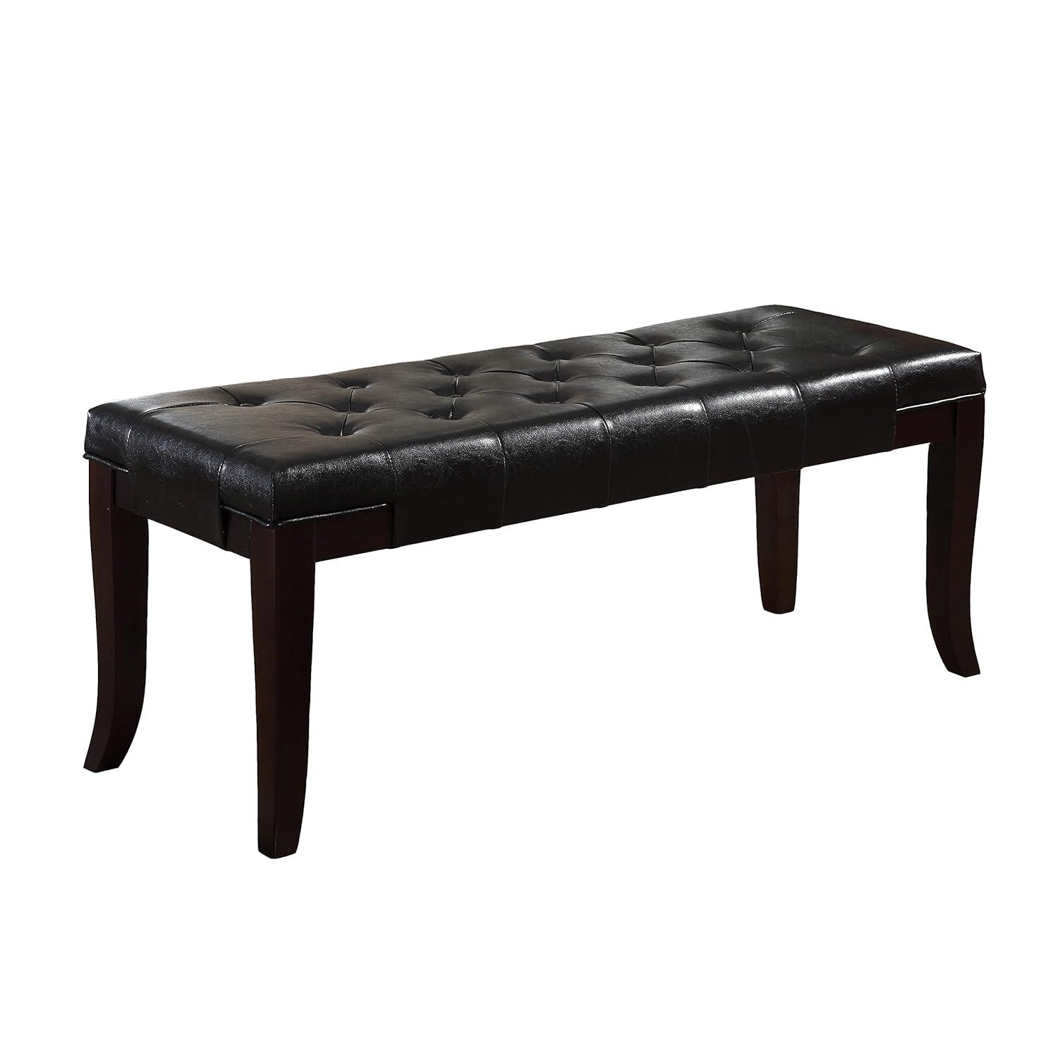 W-Jopns Linon Tufted Bench, Faux Leather A solid basic framework, comfortable, durable and beautiful