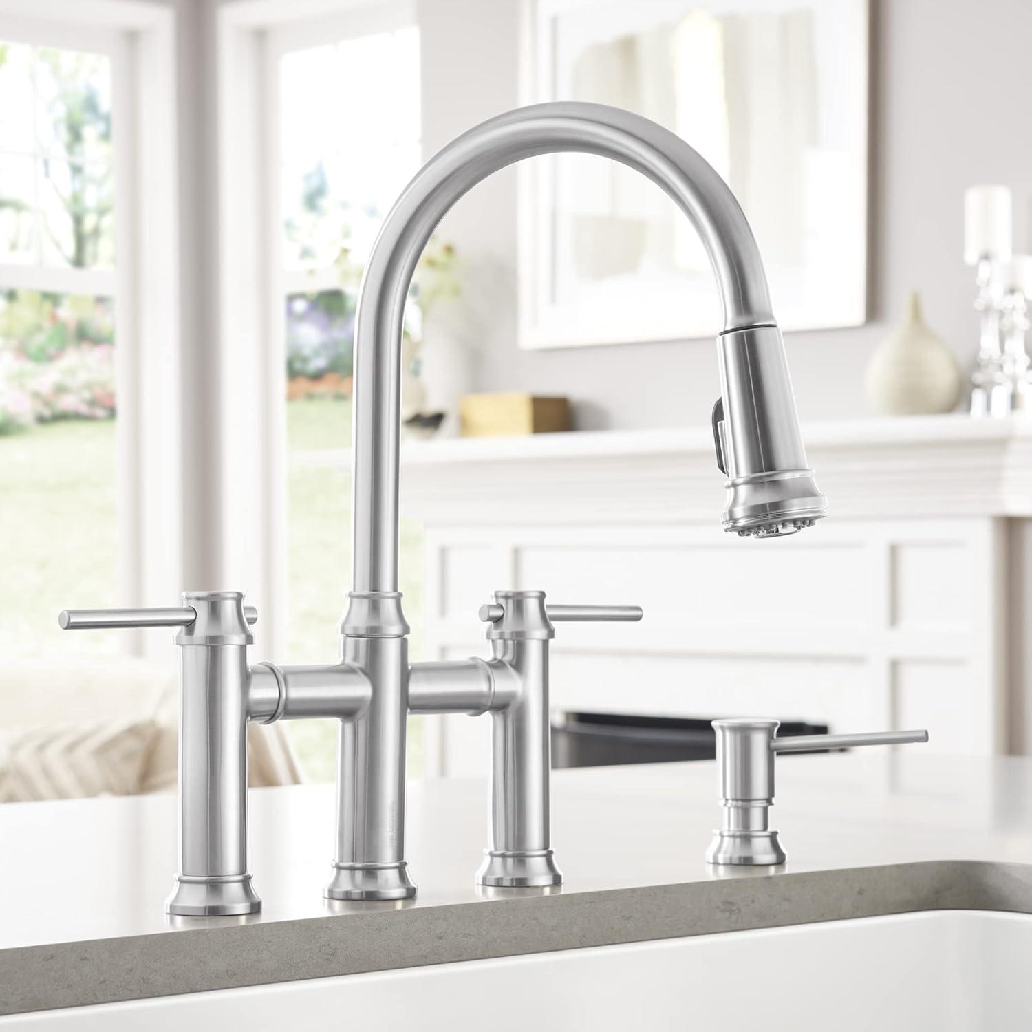 Empressa Pull Down Dual Spray Bridge Faucet