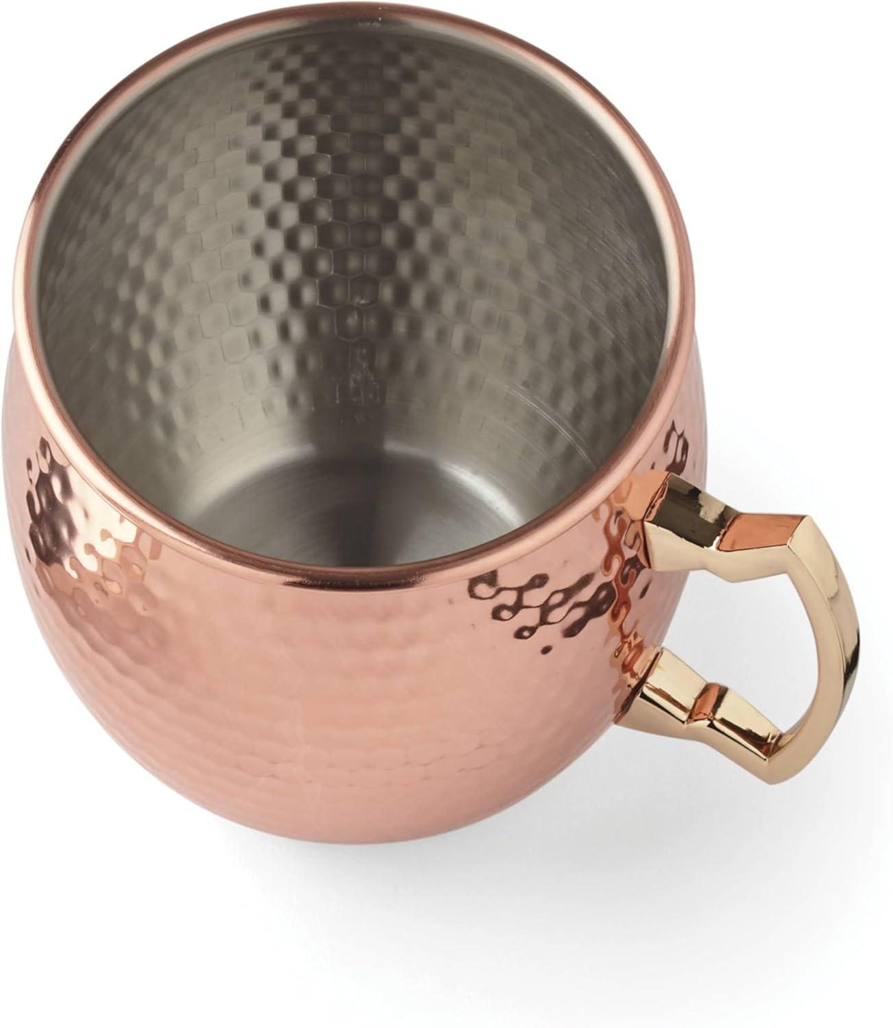 20 Oz Hammered Copper Moscow Mule Mugs, Set of 2