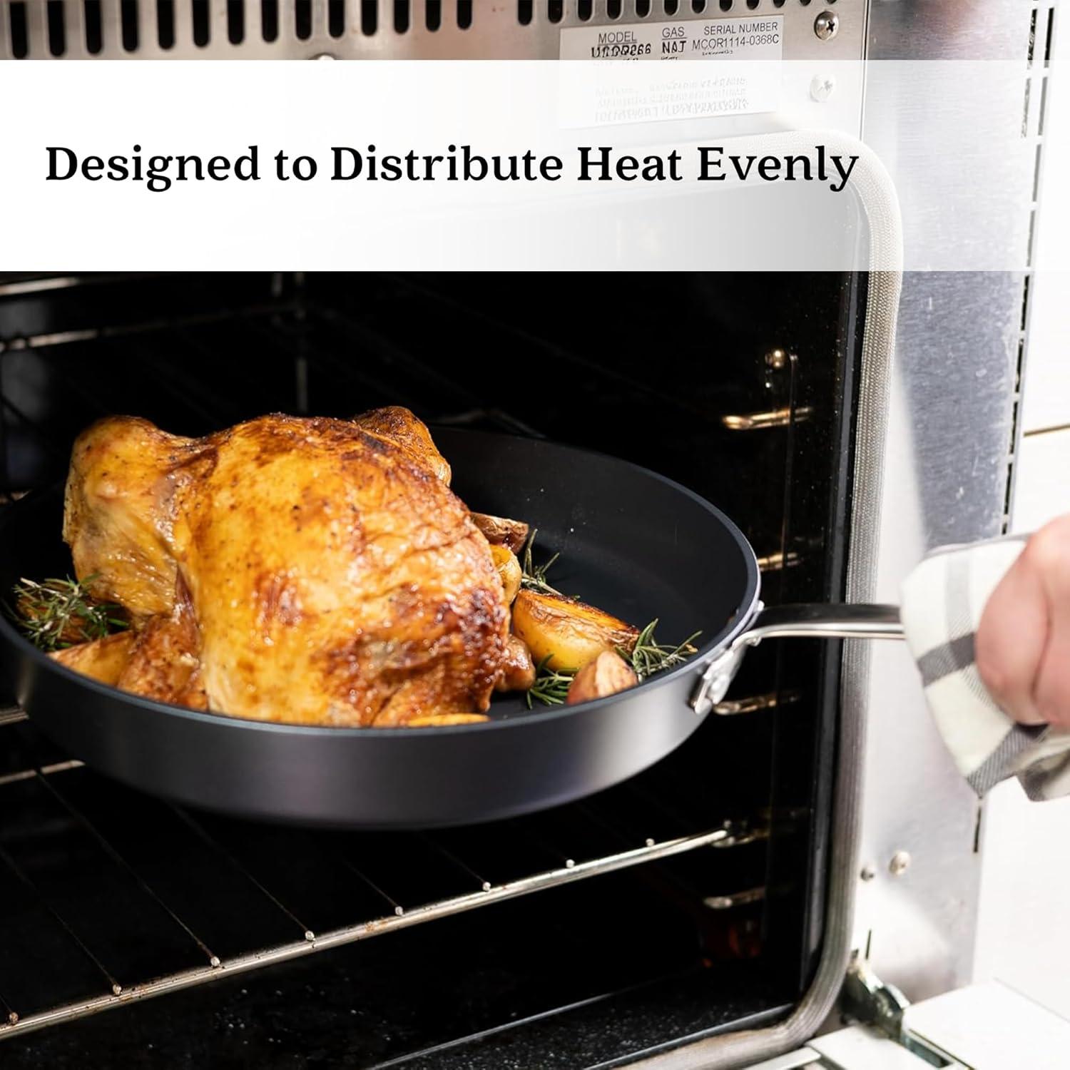 Alva Alva Maestro Nonstick Ceramic Frying Pan Skillet, Non-Toxic PFAS PFOA & PTFE Free, Healthy Cooking Pan, Compatible with all Stovetops & Induction Safe, Oven Safe & Stay-Cool Handle