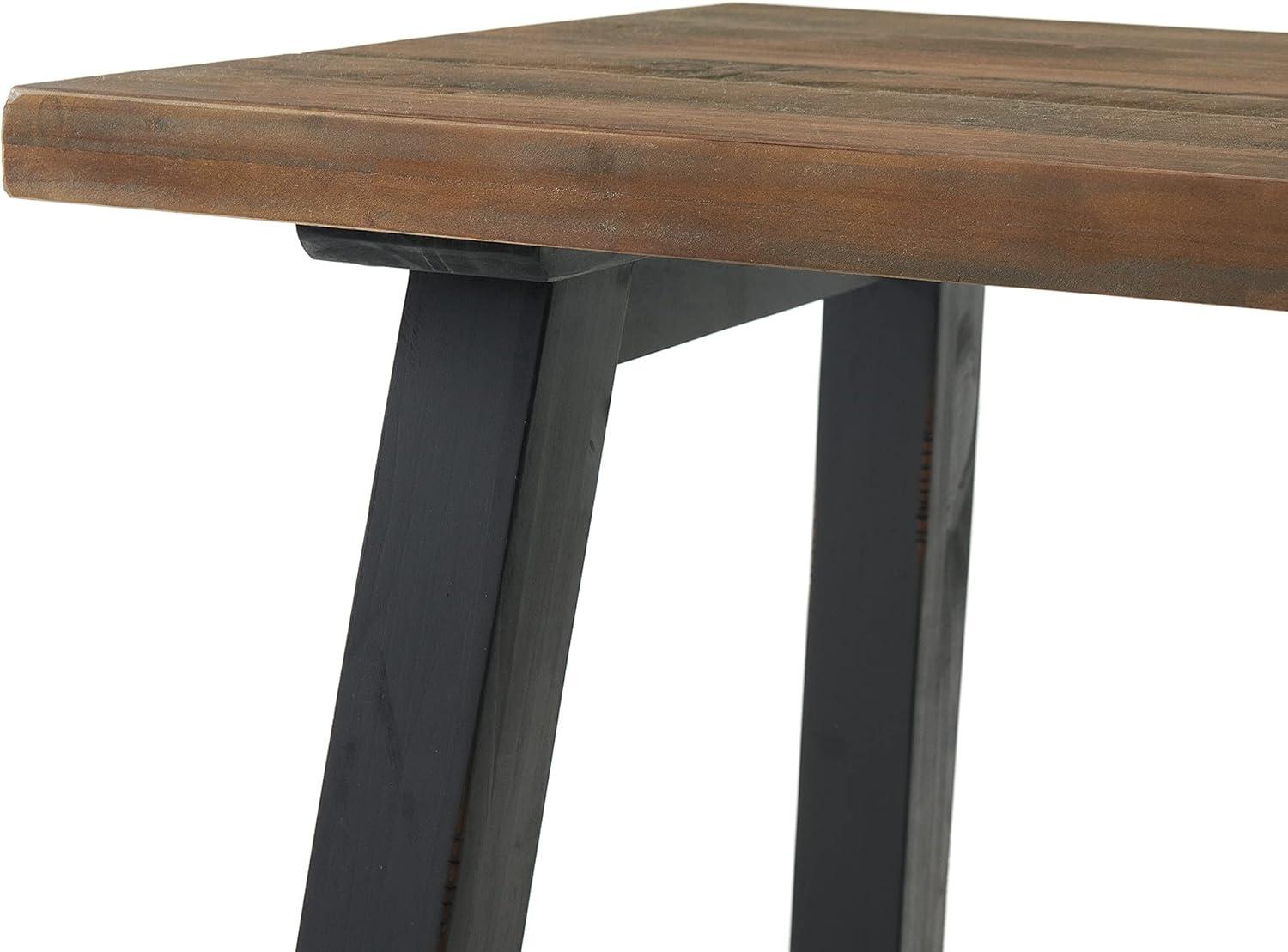 48" Adam Solid Wood Desk Rustic Natural - Alaterre Furniture: Stained Finish, No Storage, Home Office