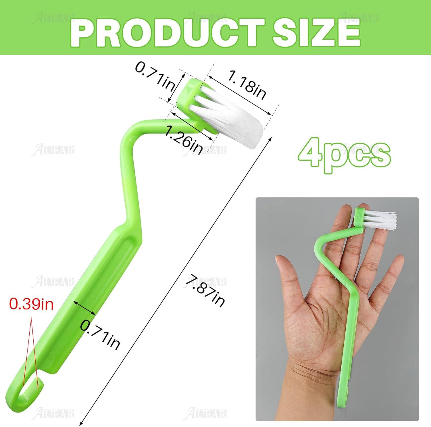 AUEAR, 4 Pack Curved Toilet Brush 8" V Type Plastic Corner Rim Cleaning Edge