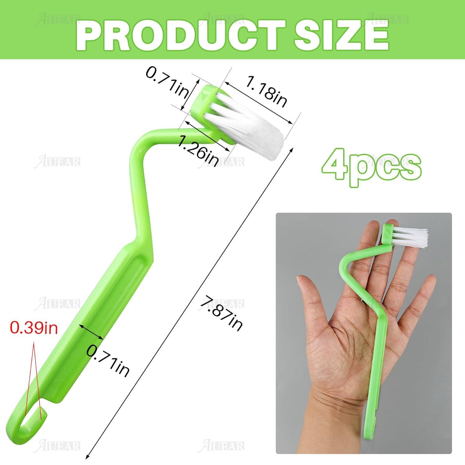 BICIDO-, 4 Pack Curved Toilet Brush 8" V Type Plastic Corner Rim Cleaning Edge
