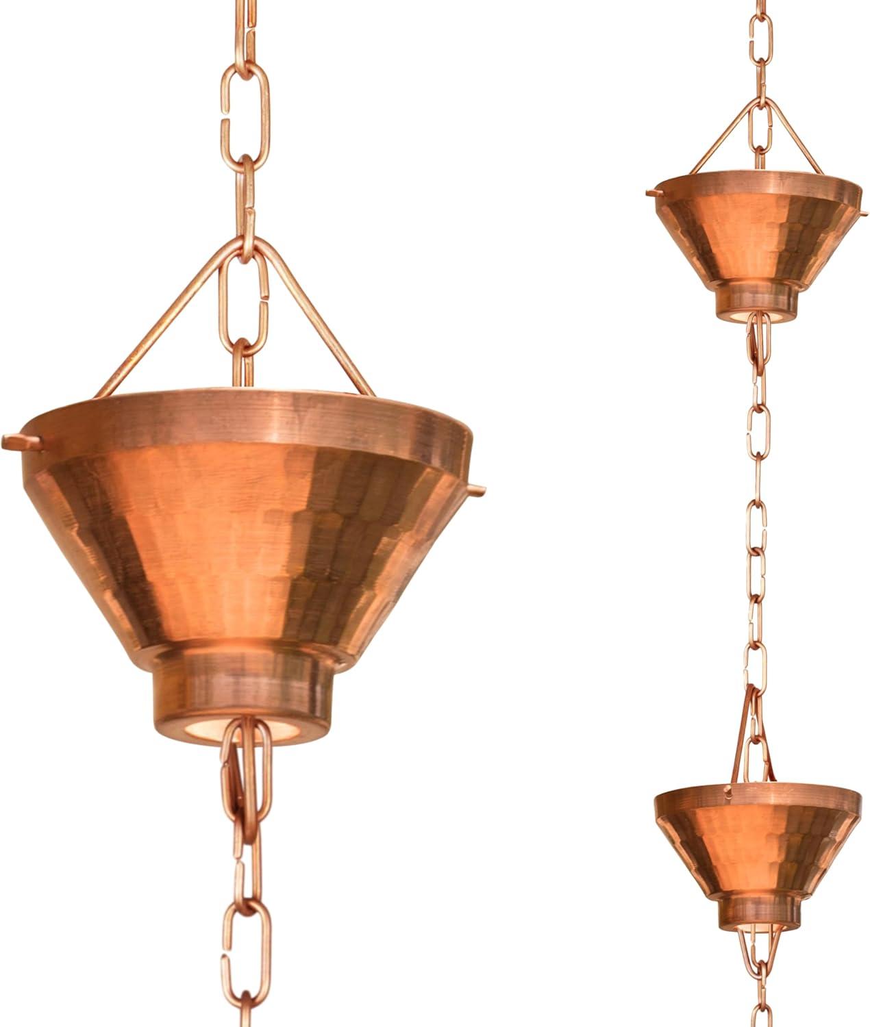 8.5 ft Pure Copper Large Cup Rain Chain