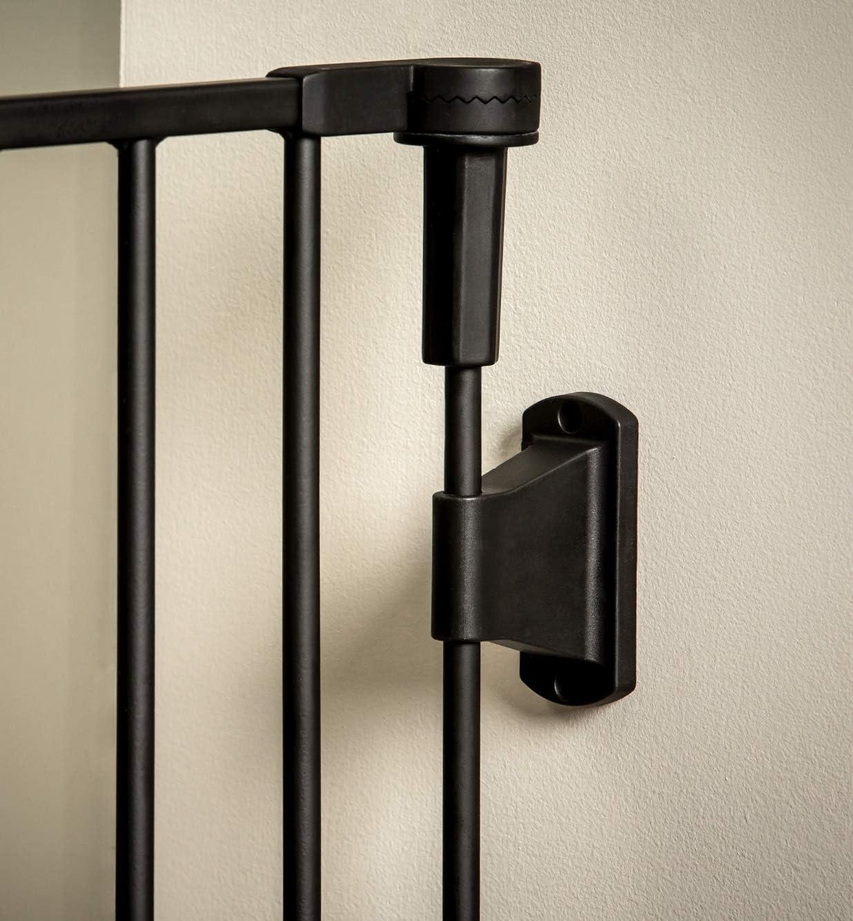 Black Steel Widespan Safety Gate with Walk-Through Door