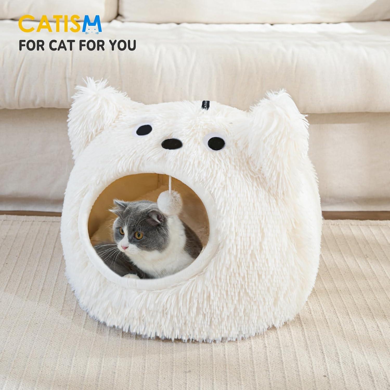 Cat Bed for Indoor Cats Washable Cute Warm Cat Cave