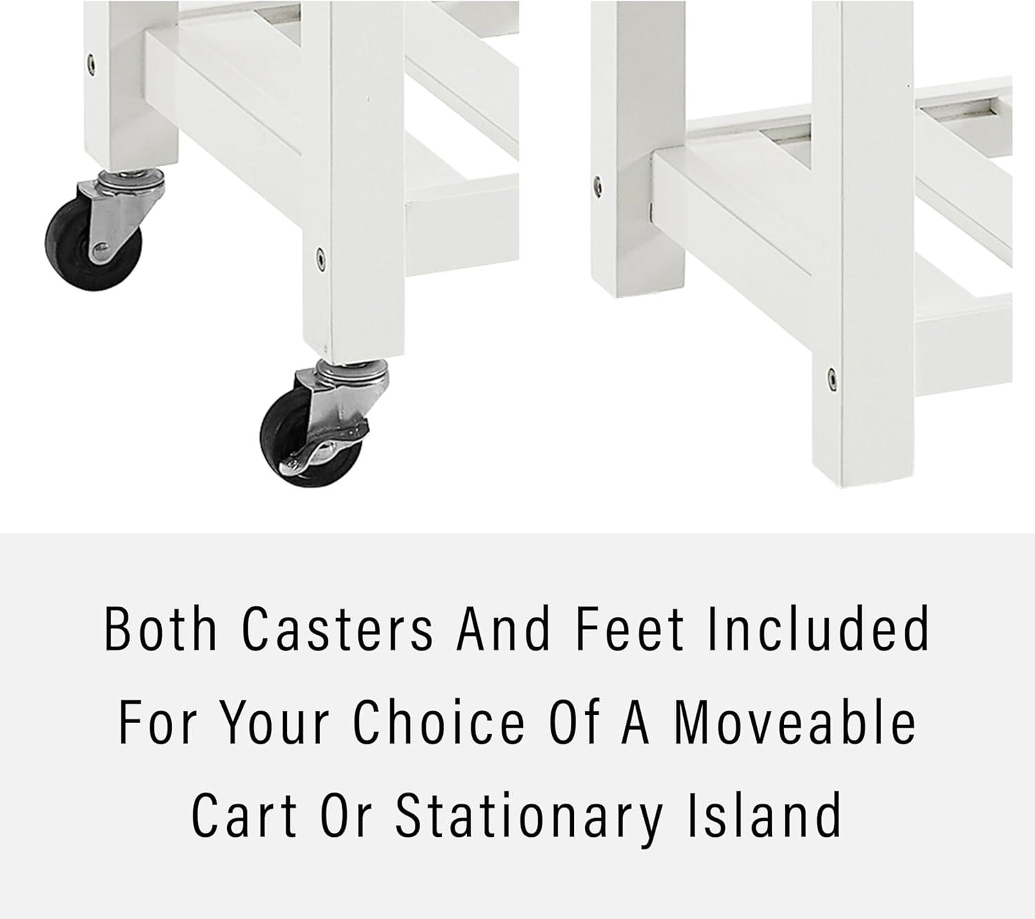 Bristol Double Drop Leaf Kitchen Cart White - Crosley
