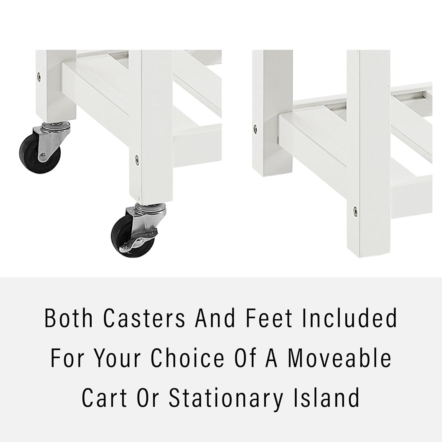 Bristol Double Drop Leaf Kitchen Cart White - Crosley