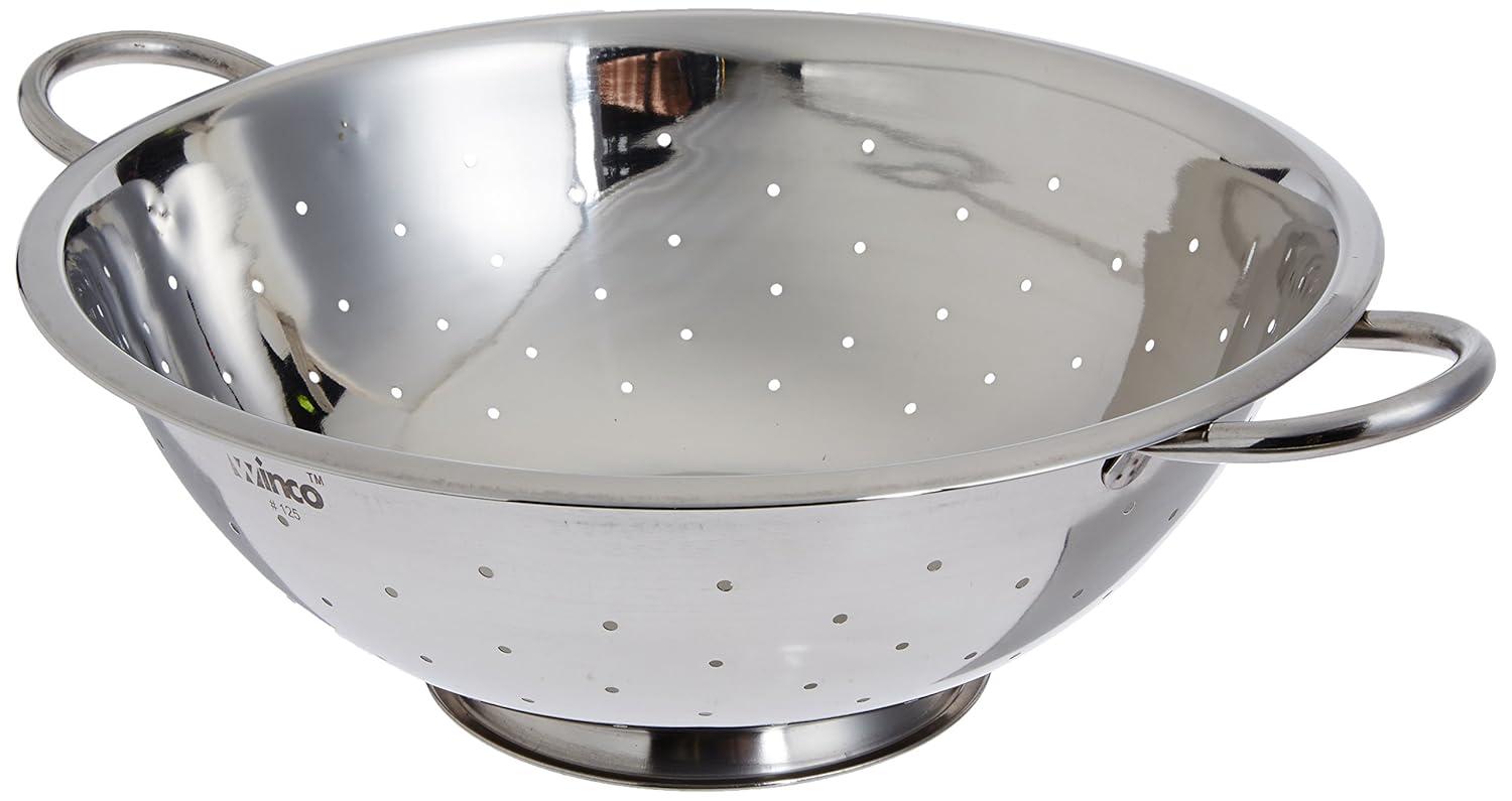 Winco Colander, Stainless Steel, with Handles, 8 Quart
