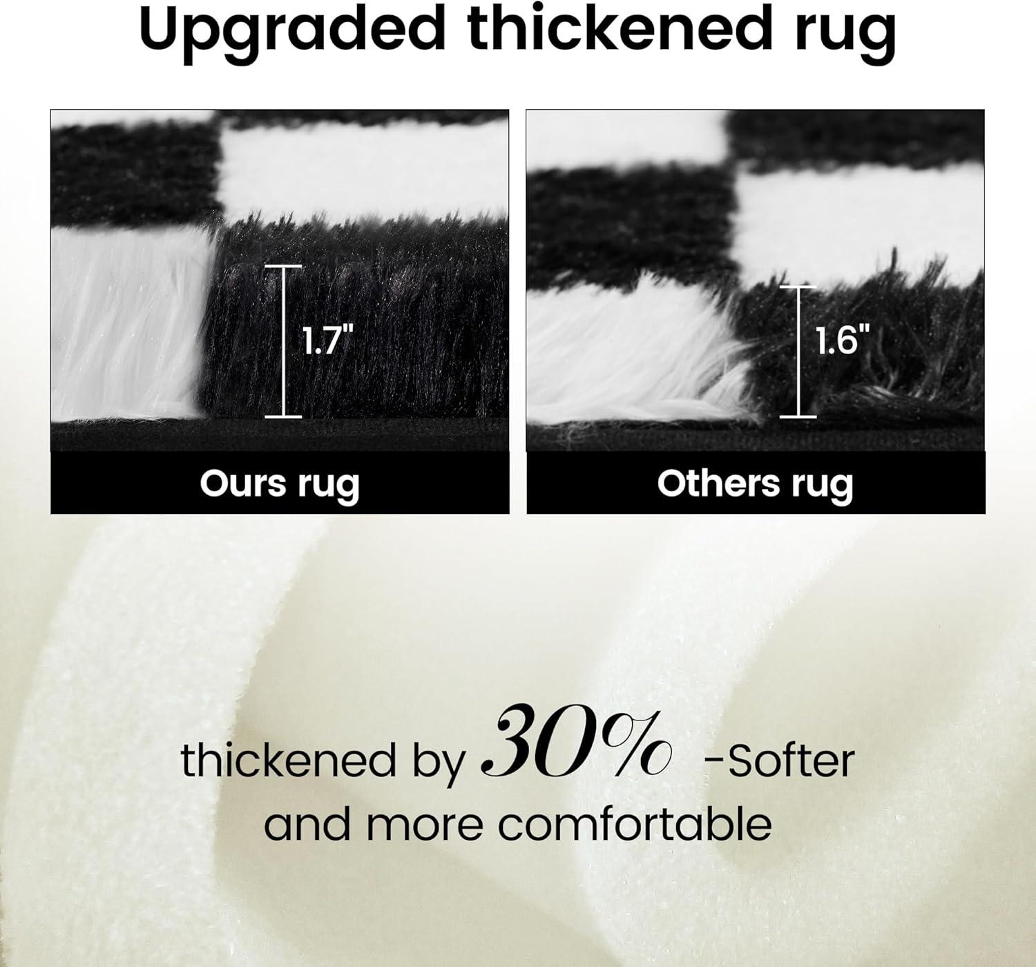 Luxe Weavers Checkered Black and White Geometric 8x10 Area Rug