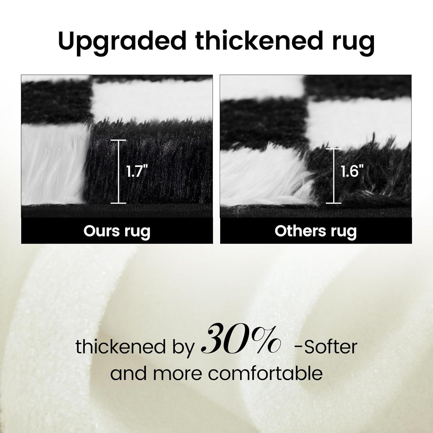 Luxe Weavers Checkered Black and White Geometric 8x10 Area Rug