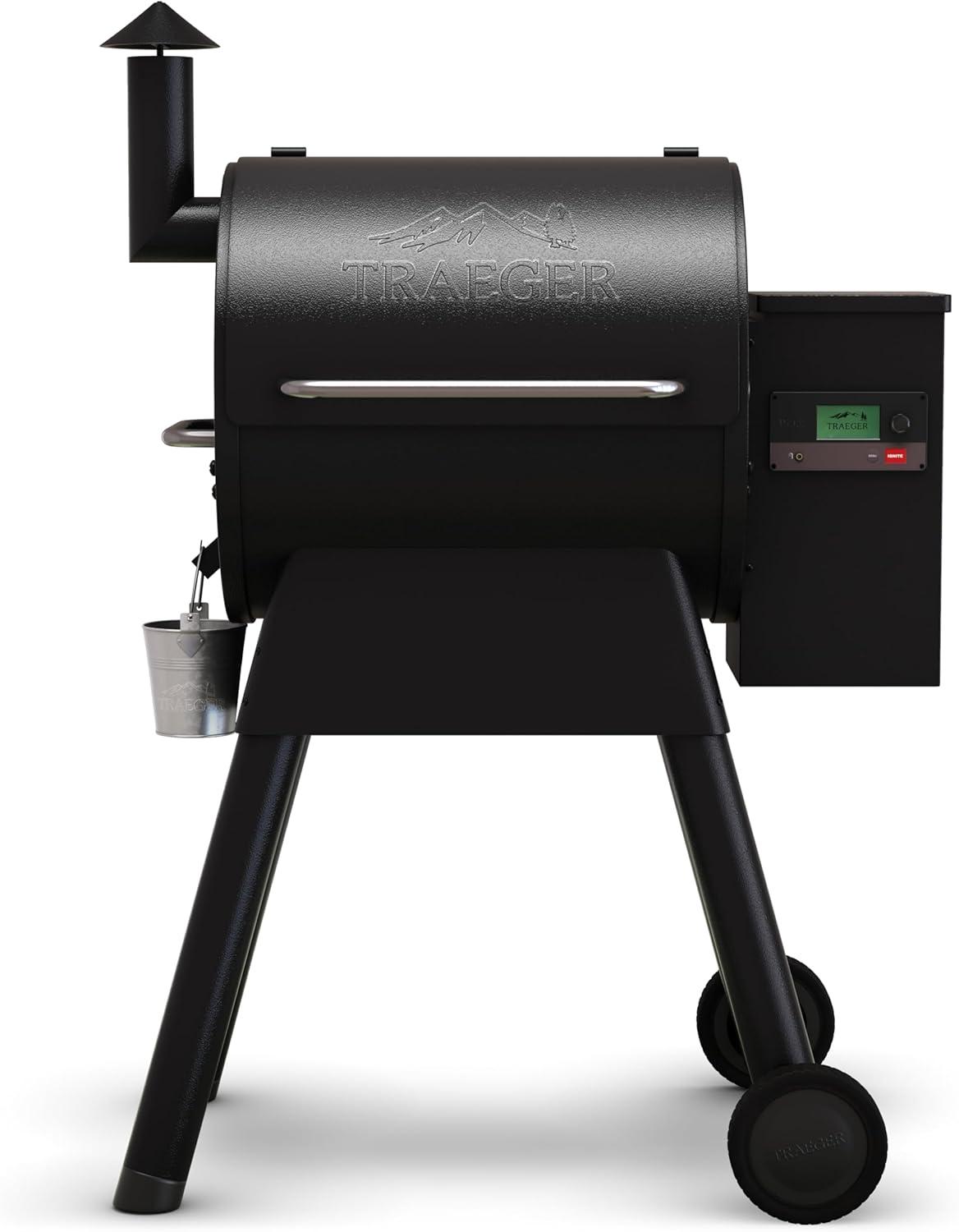 Black Steel WiFi-Enabled Wood Pellet Smoker Grill