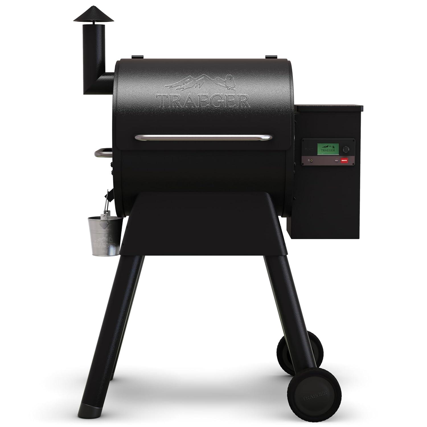 Black Steel WiFi-Enabled Wood Pellet Smoker Grill