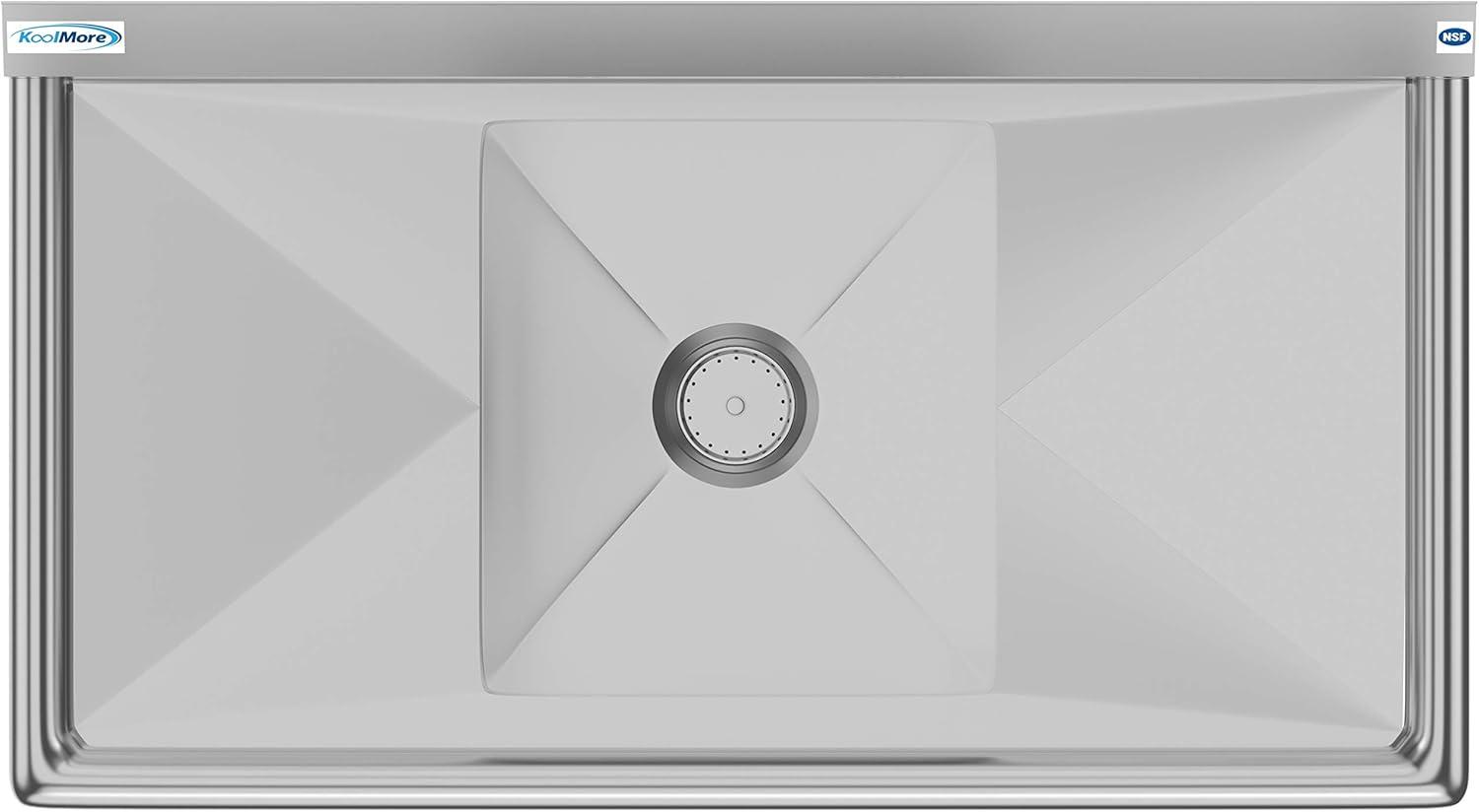 Stainless Steel 1-Compartment Utility Sink with Dual Drainboards