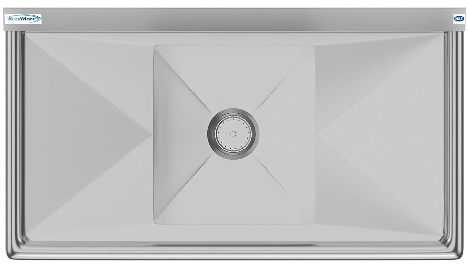 Stainless Steel 1-Compartment Utility Sink with Dual Drainboards