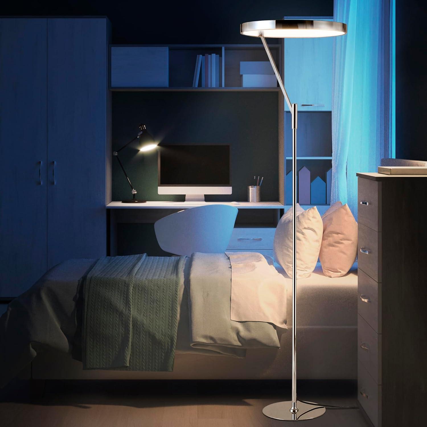 JONATHAN Y Owen Integrated LED Metal Floor Lamp