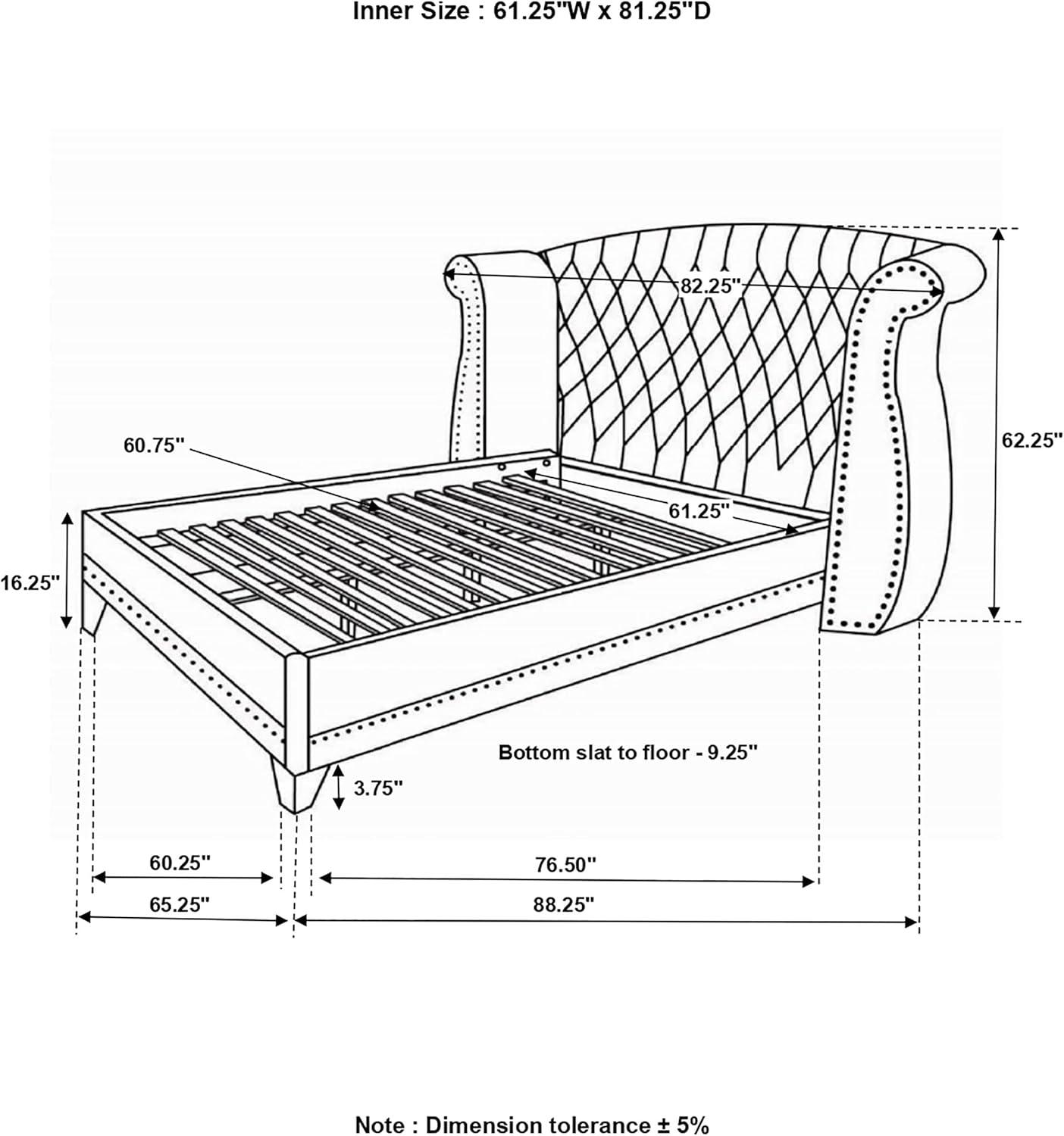 Barzini Upholstered Wingback Bed