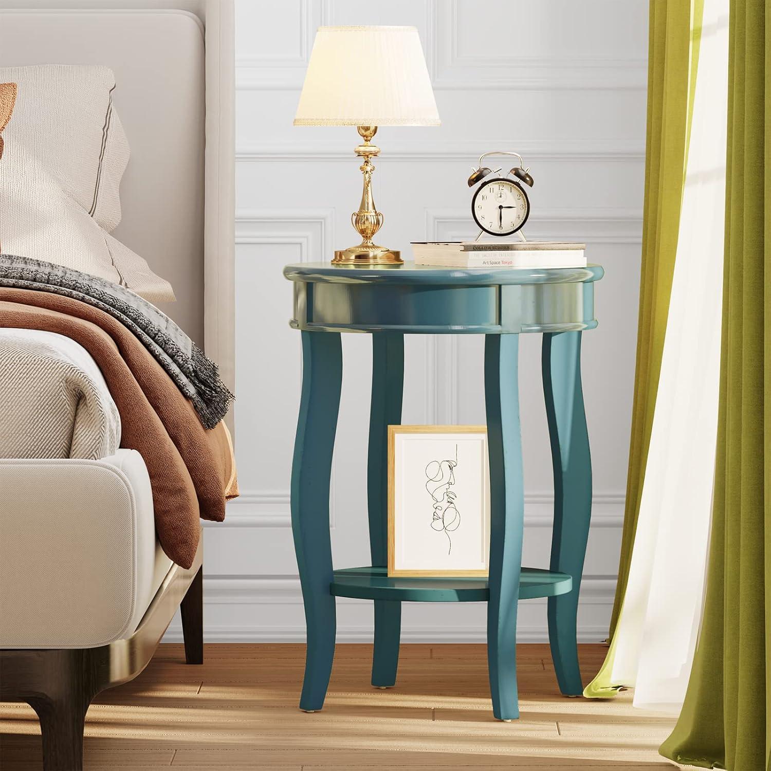 Affiable Side Table Teal Blue - Saltoro Sherpi