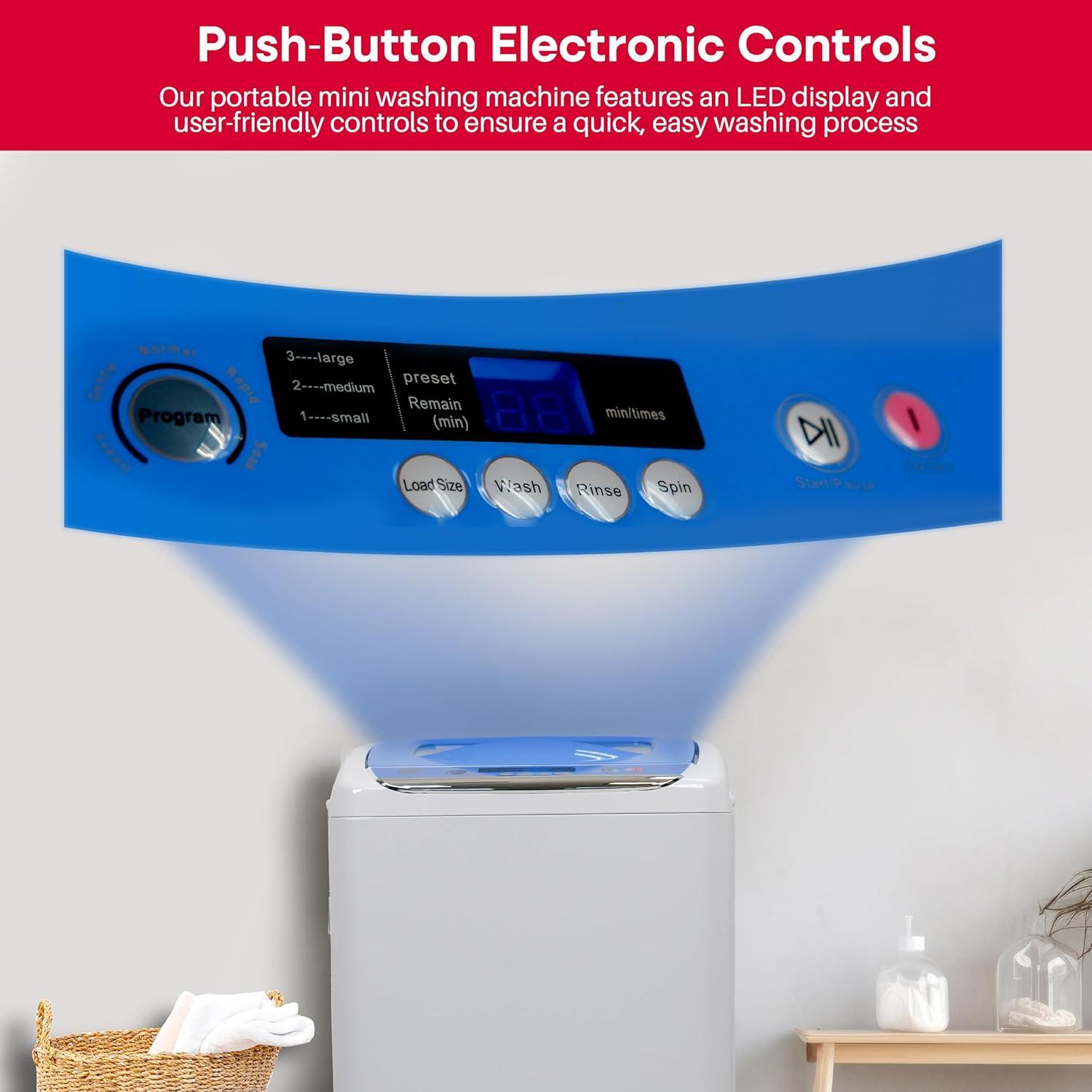 Hamilton Beach, 2.0 Cu. Ft. Portable Washer, White, HBPW210