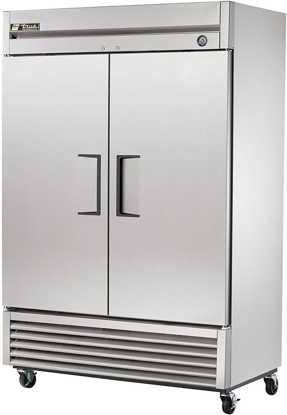 Stainless Steel Double Door Commercial Refrigerator with Adjustable Shelves