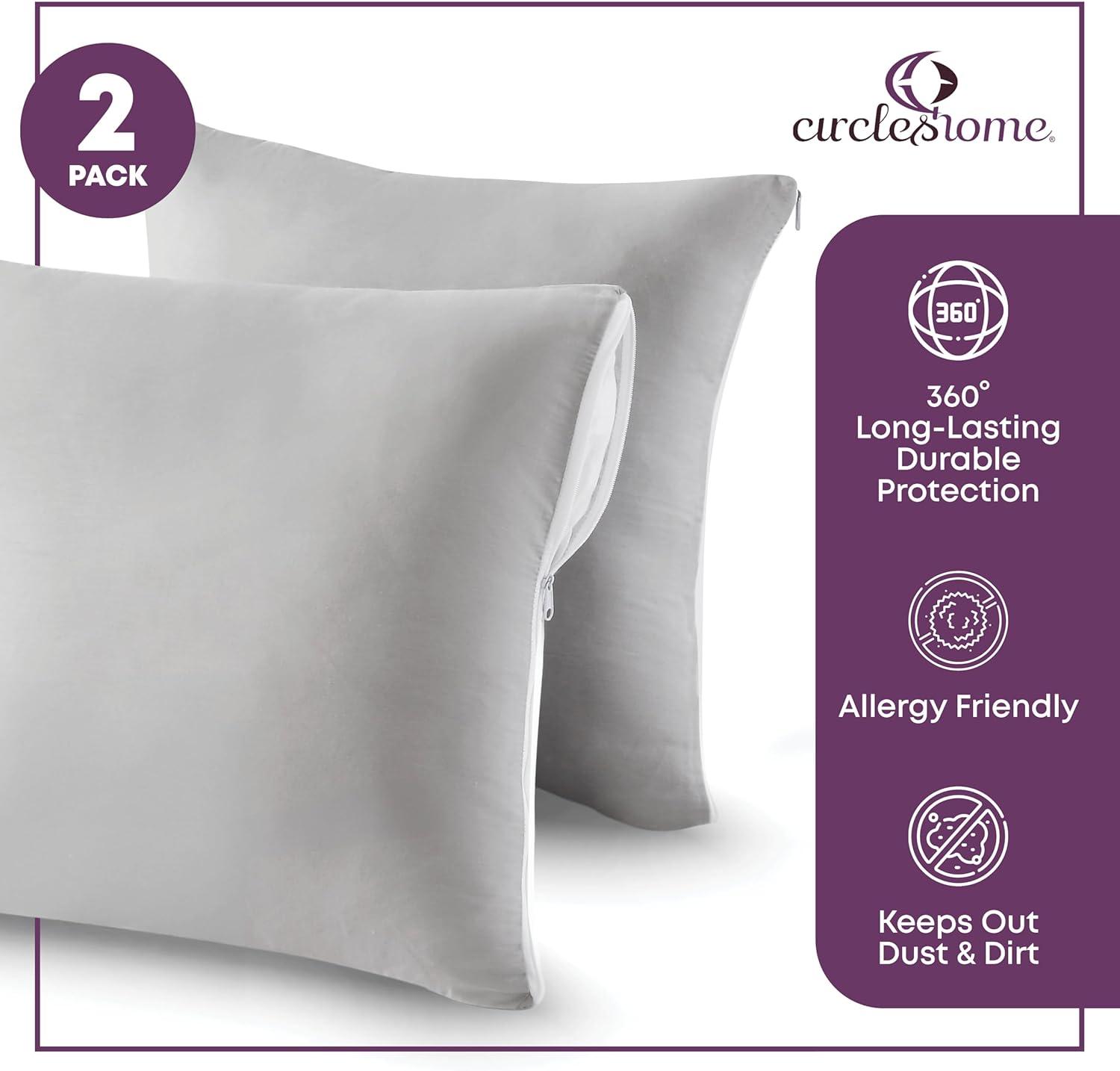 Circles Home, 100% Cotton Zippered Pillow Protector