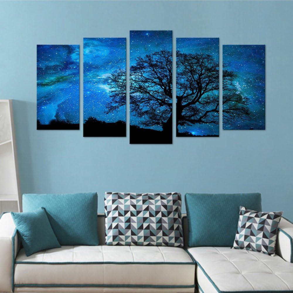 XLarge Starry Night Galaxy Landscape Canvas Wall Art