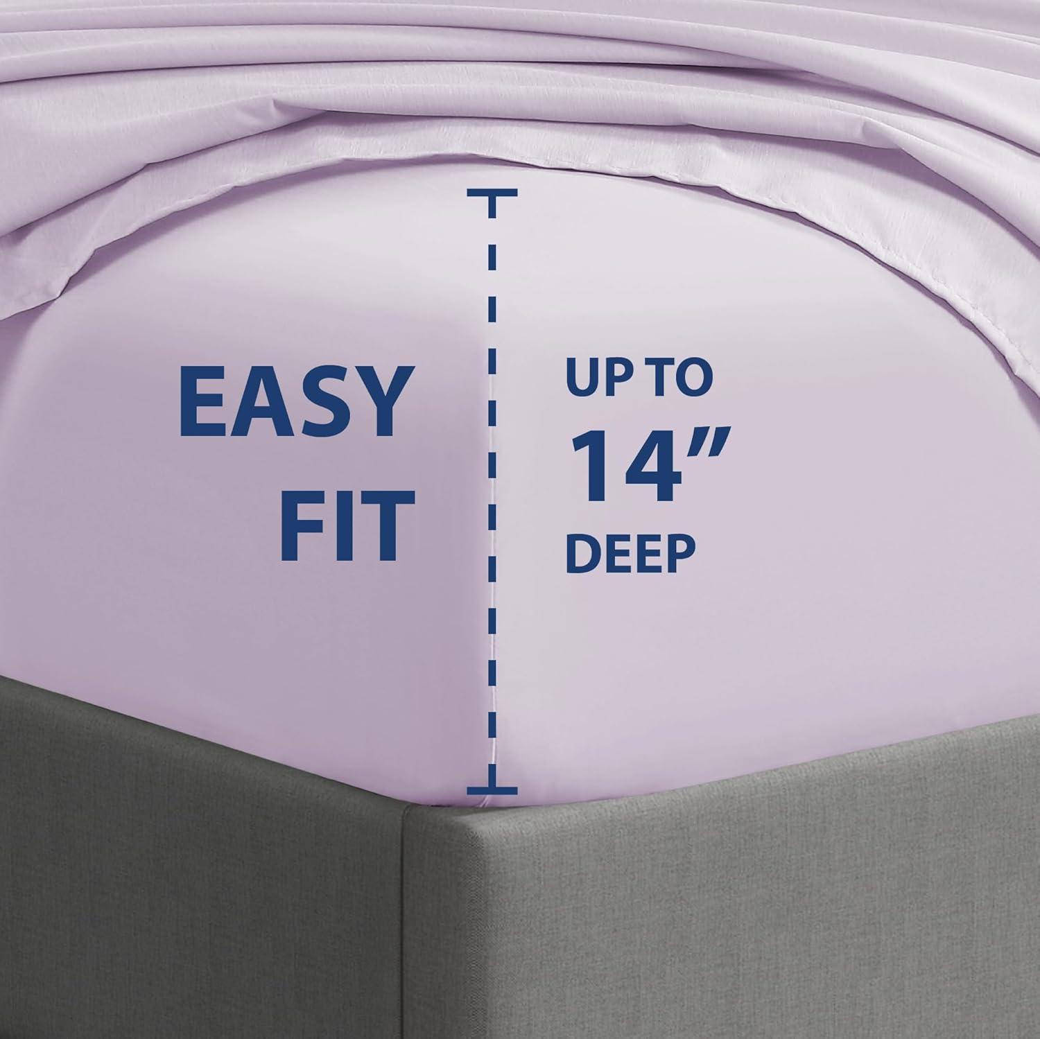 Swift Home | 3-Piece Solid Microfiber Sheet Set Lavender Twin XL