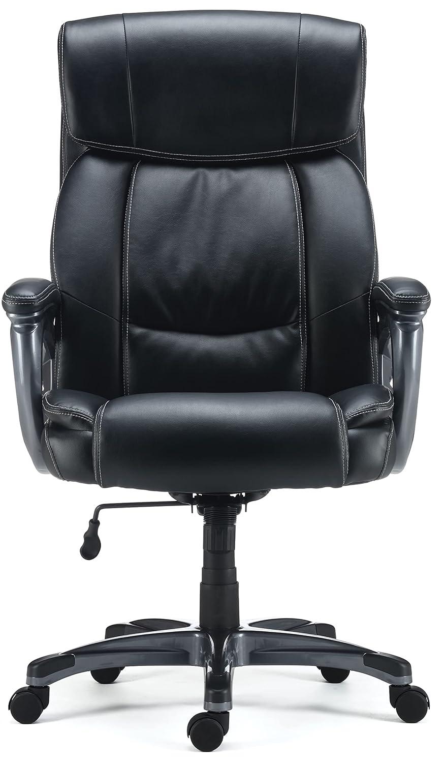Black Bonded Leather Big & Tall Executive Office Chair