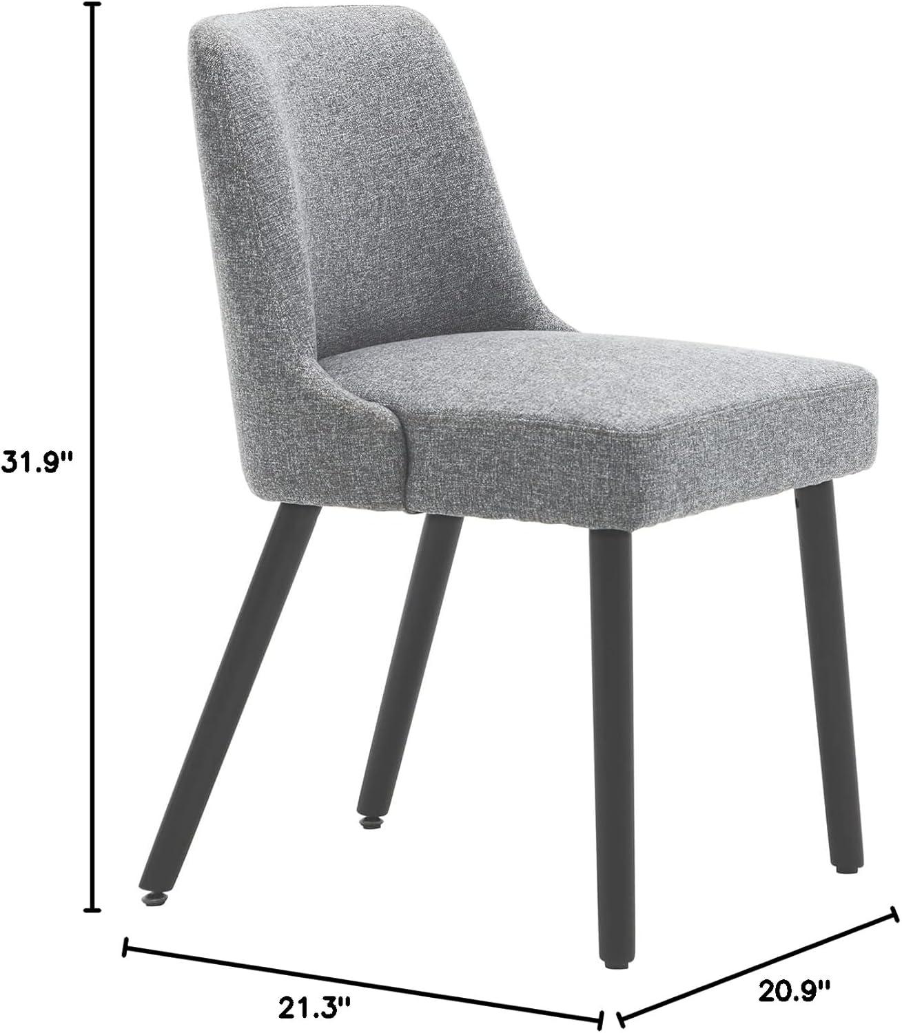 Gray Faux Leather Upholstered Dining Arm Chair with Metal Legs