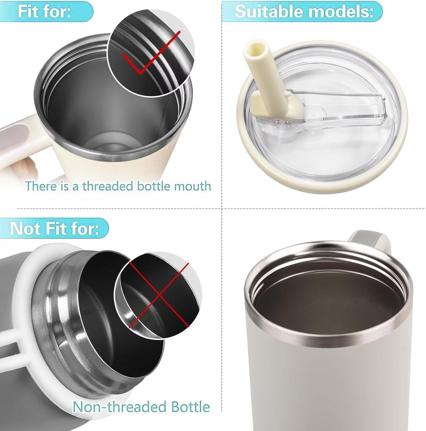 ANTAND 2 Pack 40 Oz Tumbler Flip Straw Lid Replacement Fit For Stanley Quencher, Leak Proof For Stanley Lid Replacement Spill Proof Reusable Tumbler Cover Compatible With 40oz Stanley Cup (Set of 2)